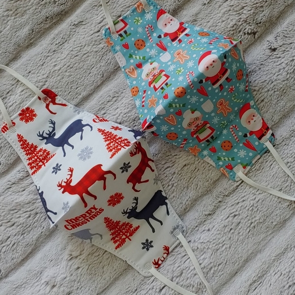 Accessories - Merry Christmas reindeer holiday Santa face masks